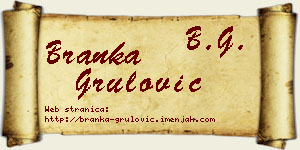 Branka Grulović vizit kartica